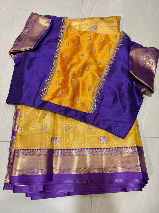 # kanchipattusaree # mustard yellow colour