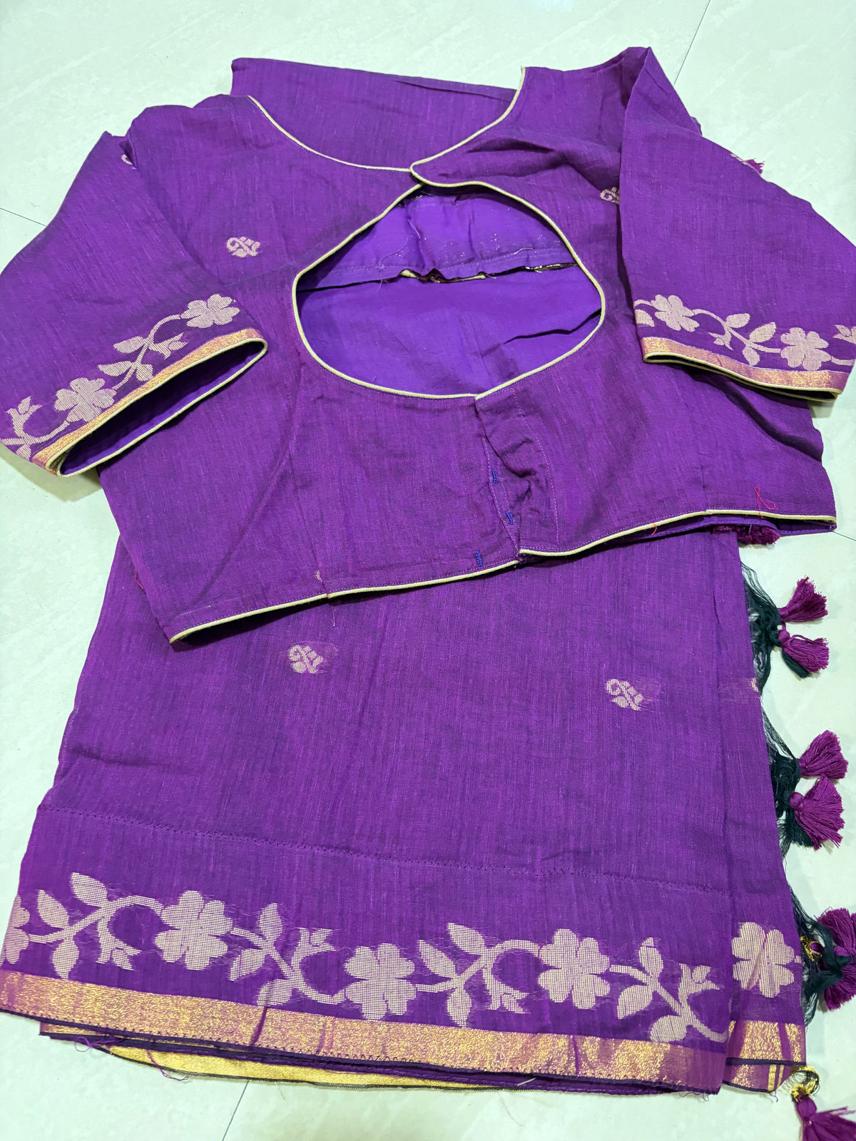 Jamdani soft leninsaree #patternblouse