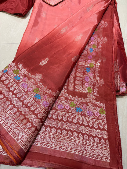 #mushroosilksaree #maggamblousepattern