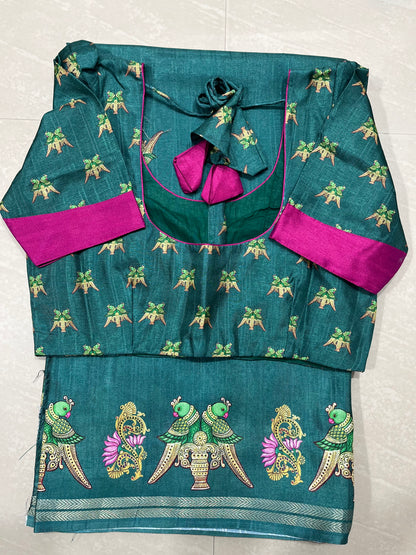 Thanjavur print model with beautiful art Blouse