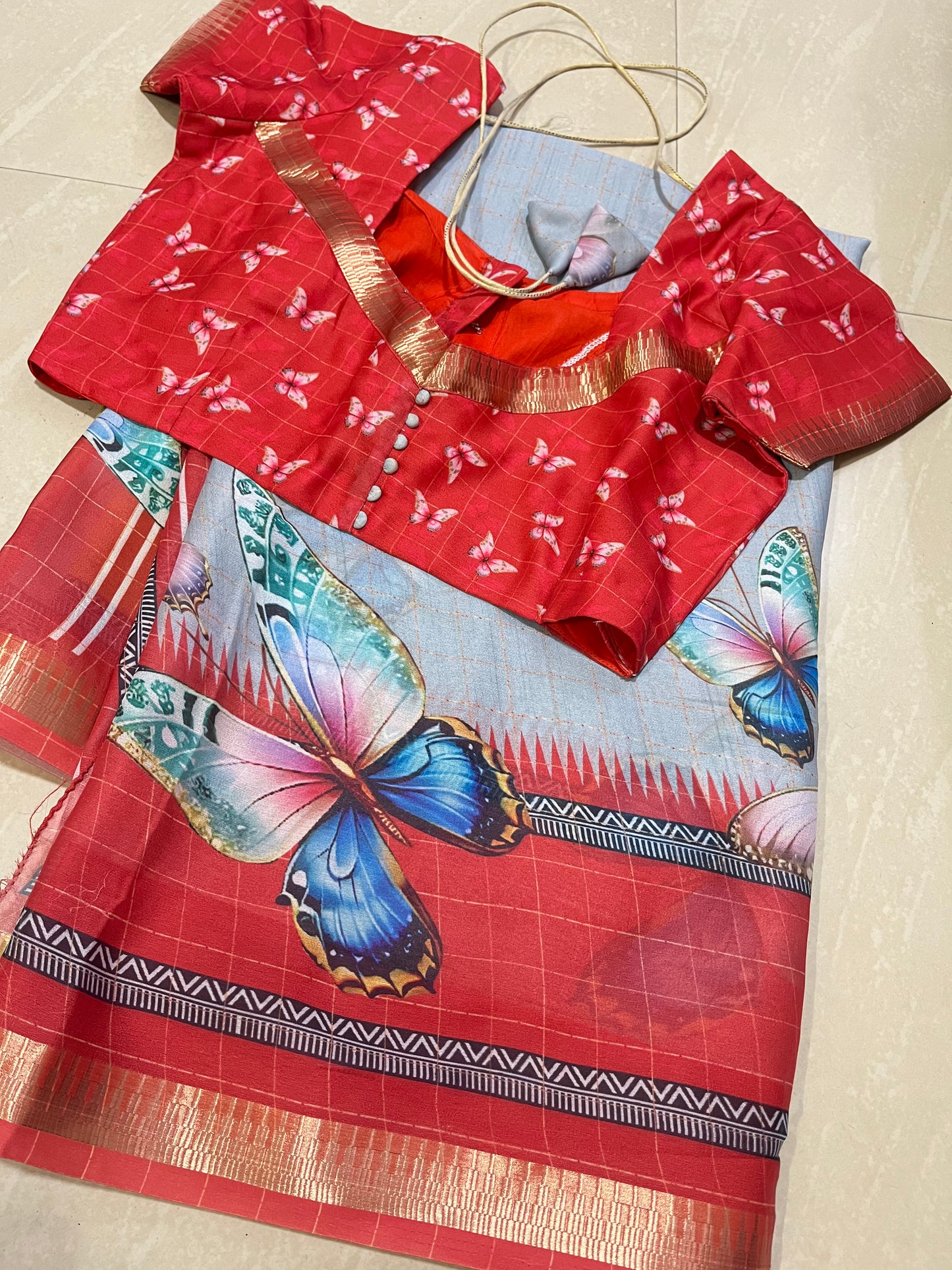 #coriageorgettesaree #butterflysaree