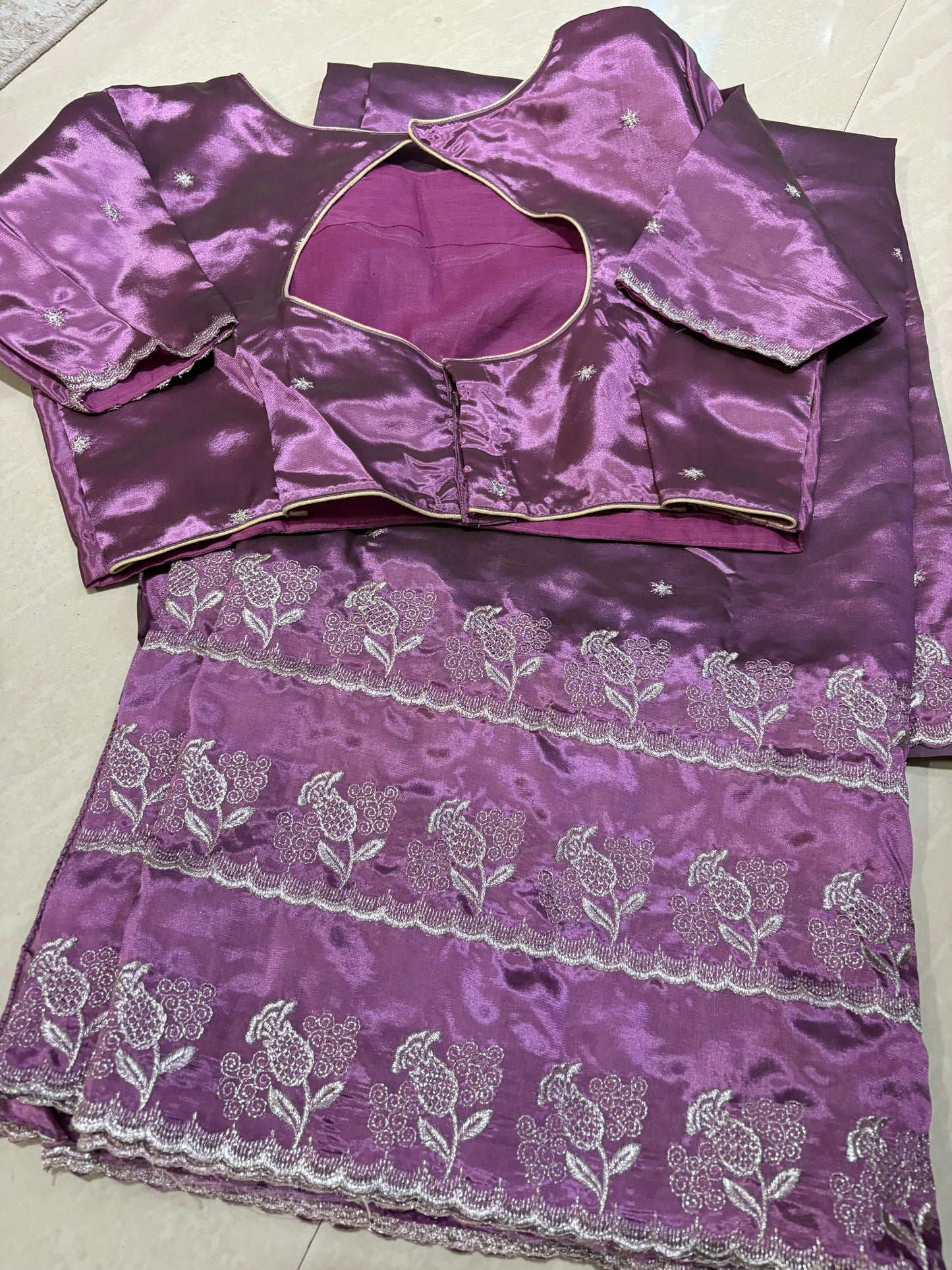 Soft tissue saree #designerblouse