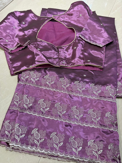 Soft tissue saree #designerblouse