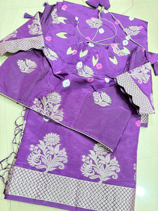 #softmushroosilksaree #bandinidesign #blousepattern
