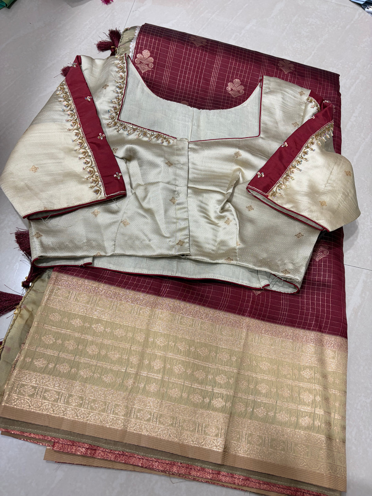#kanchi softpattu #patternblousewith maggam