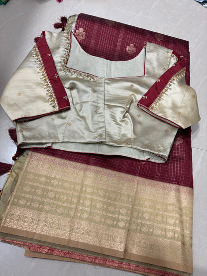 #kanchi softpattu #patternblousewith maggam