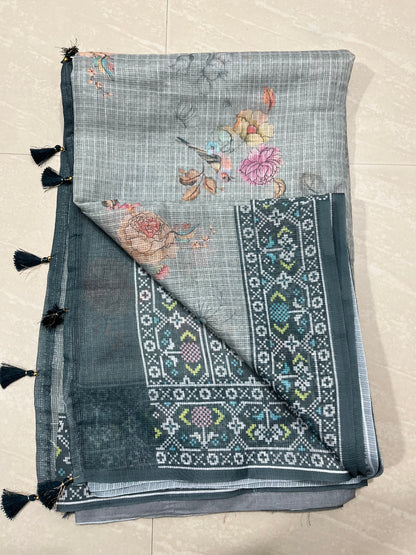 Kota saree with beautiful neck degin