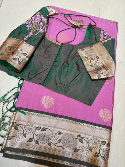 #softpattusaree #kanchi pattu #maggamblouse