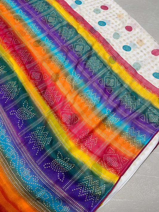 Queenmagic #glass Georgette sarees #uniquestyle