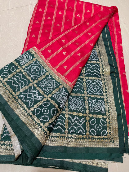 #bandini saree #redcolour #patternblouse