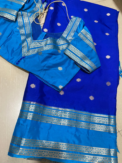 #mysoresilksaree #bluecolour