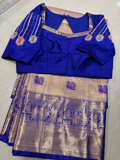 Kanchi pattu saree #maggam patternblouse