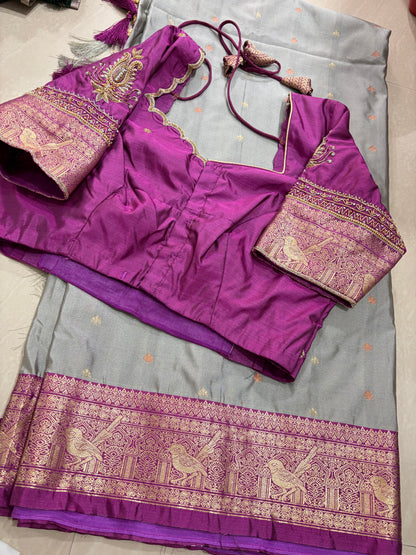 #kanchisoftpattu #semi pattu #maggam blouse