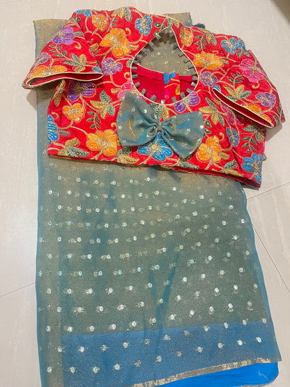#tissue georgette saree#liteweight