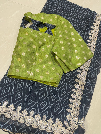 #puregeorgettesaree #designerpattern