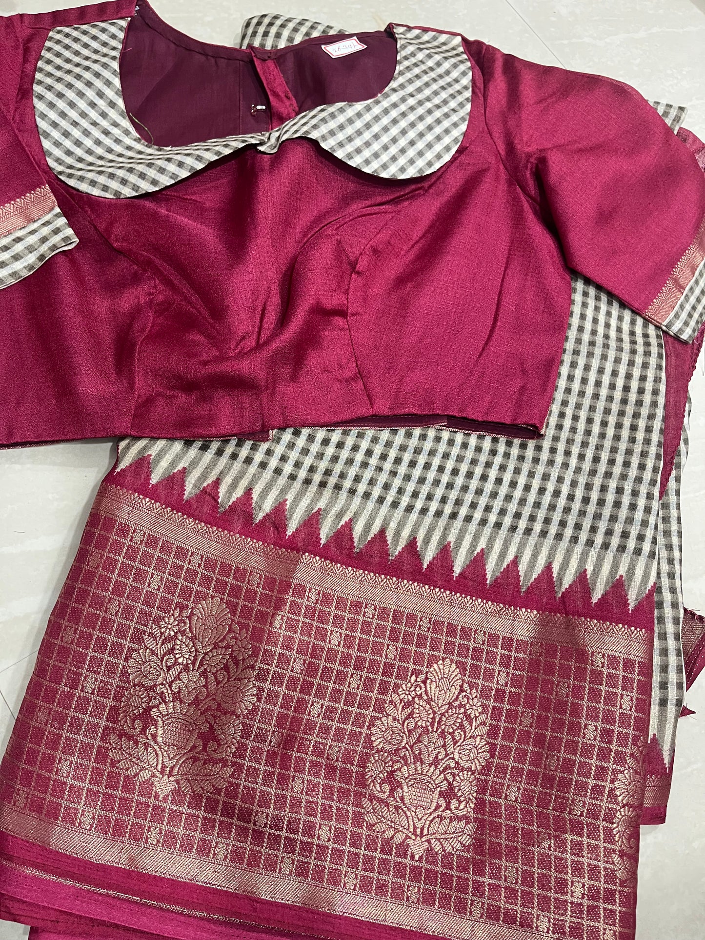 #jutesilksaree #patternblouse