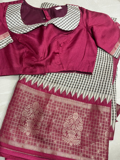 #jutesilksaree #patternblouse