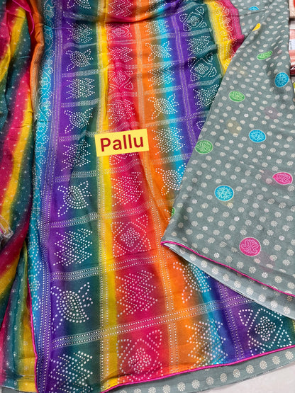 Queenmagic #glass Georgette #trendysaree #ashcolour