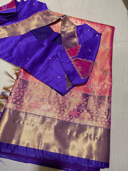 #kanchi pattu saree #maddam patternblouse
