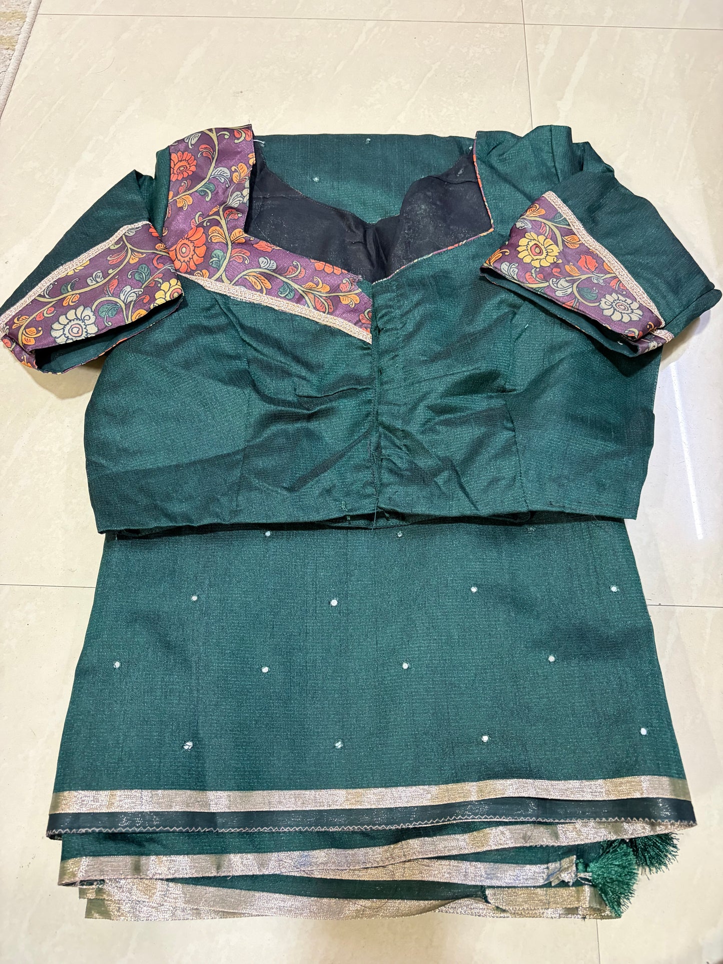 Kottasare mirror all over saree with kalamkari pallu # designerblouse
