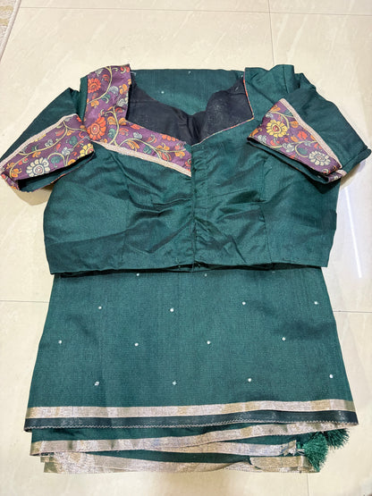 Kottasare mirror all over saree with kalamkari pallu # designerblouse