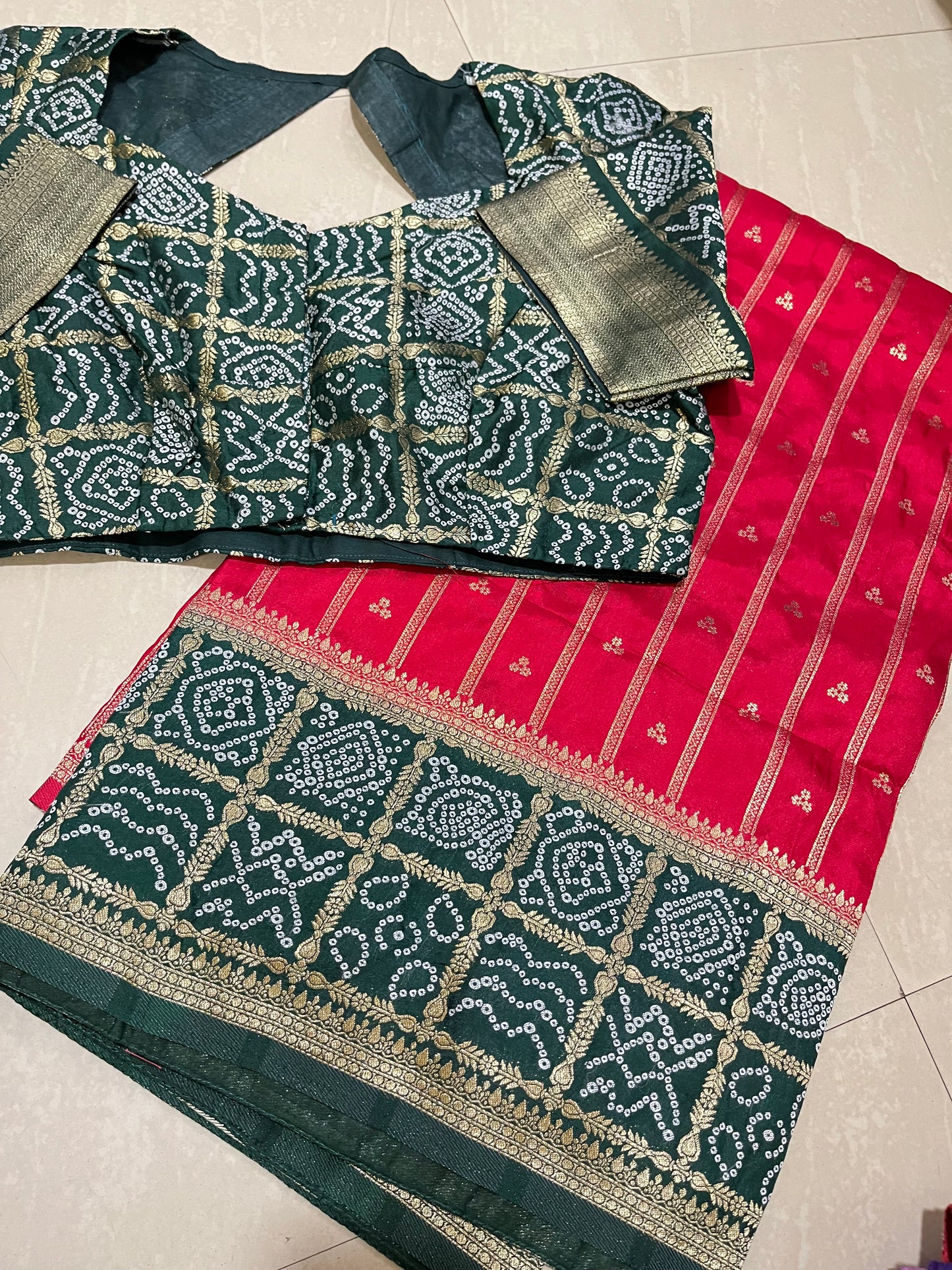 #bandini saree #redcolour #patternblouse
