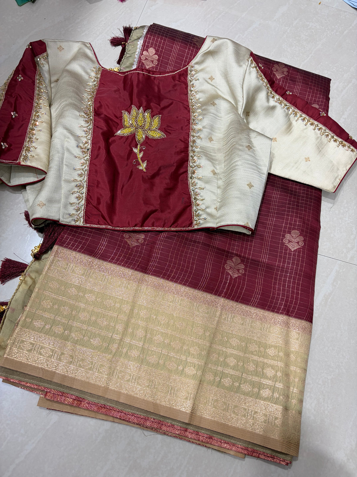 #kanchi softpattu #patternblousewith maggam