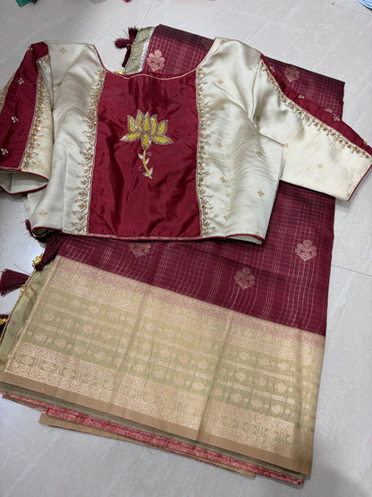 #kanchi softpattu #patternblousewith maggam