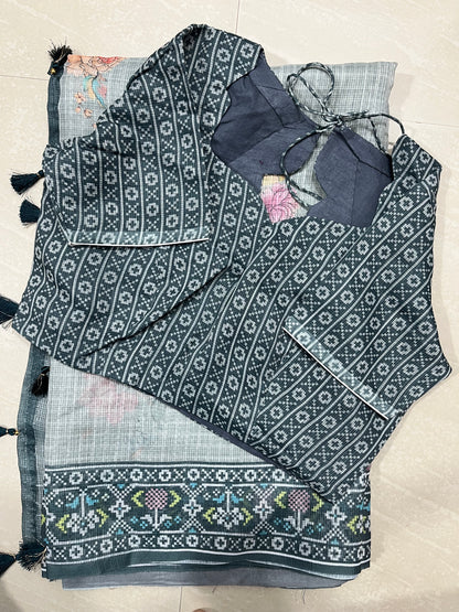 Kota saree with beautiful neck degin