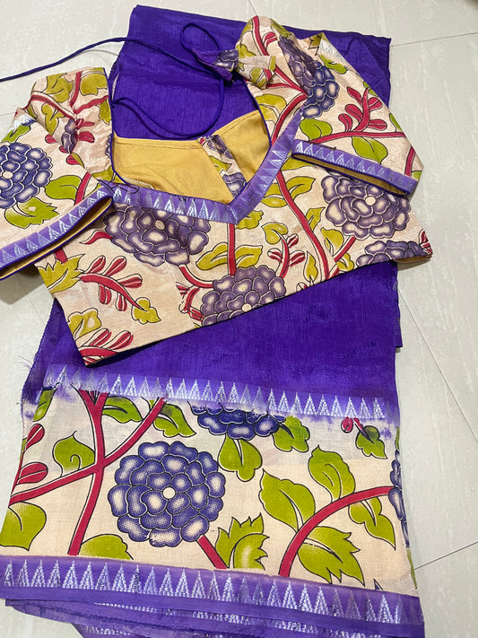 #mangalgirisaree #kalamkariblouse
