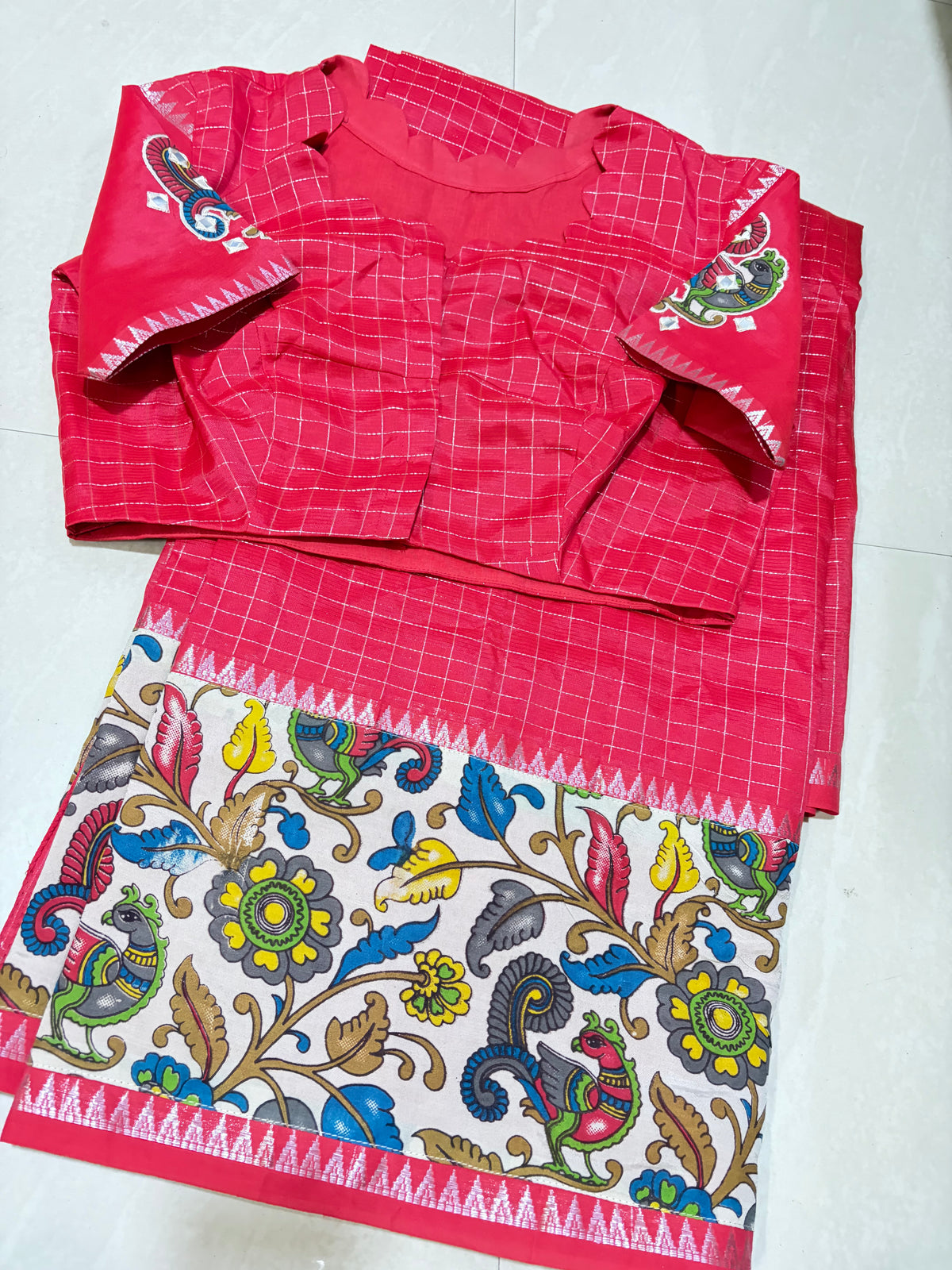 #mangalgirisaree #kalamkaridesign #patternblouse
