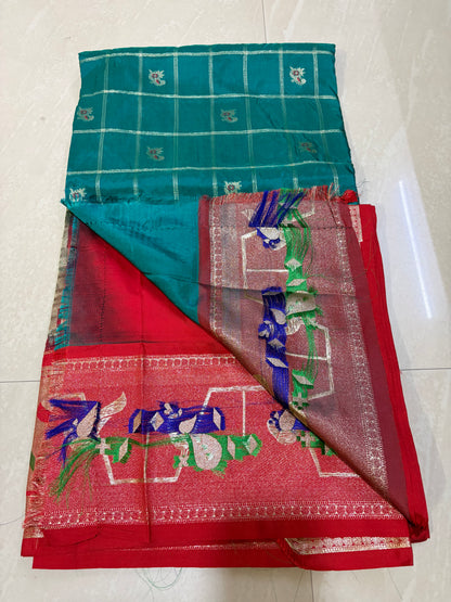 #Narayanapet pattu saree # teal green