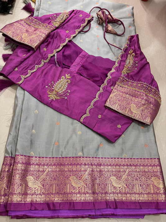 #kanchisoftpattu #semi pattu #maggam blouse