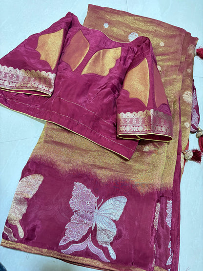 #puretissuesaree #elegantlook #patternblouse