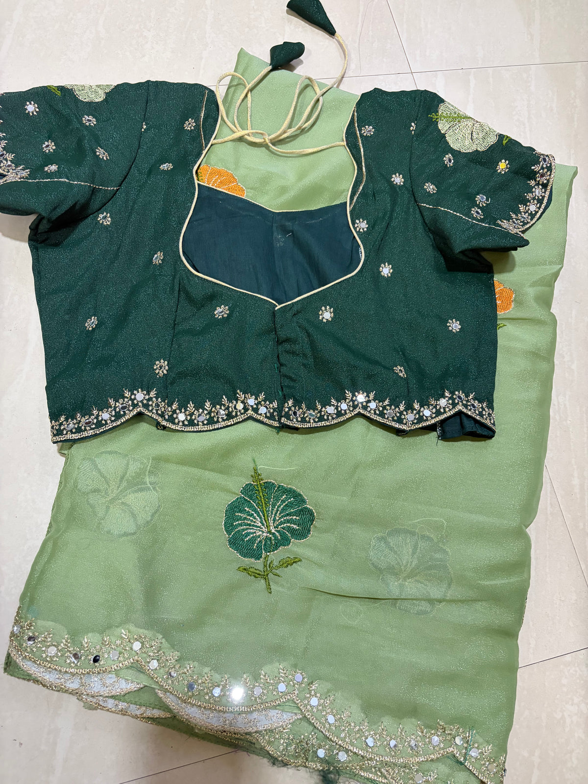 #Glassgeorgettesaree #patternblouse