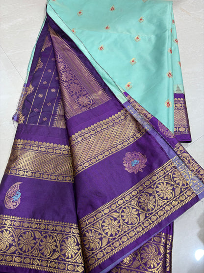 #gadwalsaree #semipattu #blousepattern with maggam