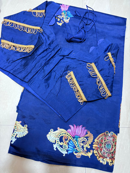 #softsilksaree #tanjoreprint saree