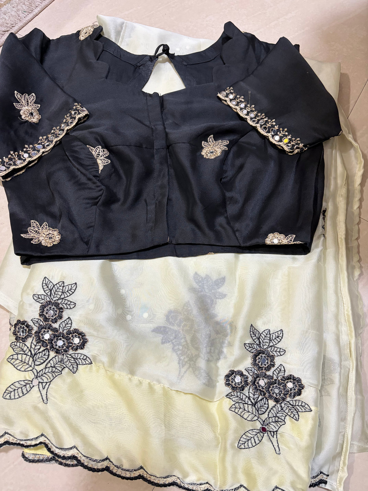 Glass Georgette saree #patternblouse