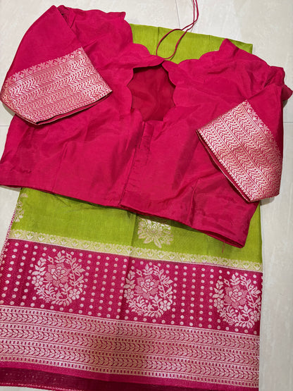 #mushroosilksaree #goodquality #maggamblouse