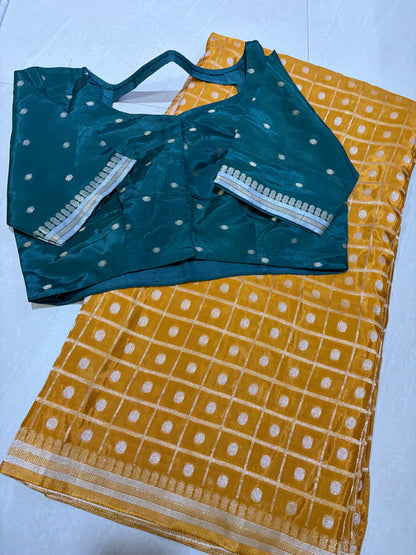 #mushroosilksaree #patternblouse
