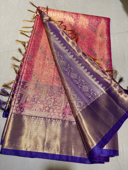 #kanchi pattu saree #maddam patternblouse