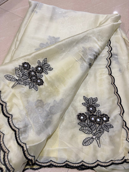 Glass Georgette saree #patternblouse