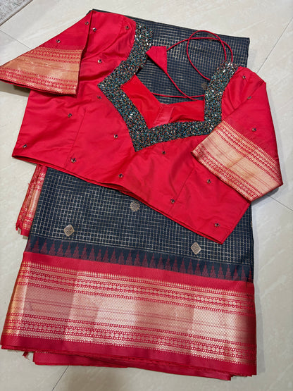 #gadwalsaree #blouse with maggam work
