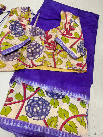 #mangalgirisaree #kalamkariblouse