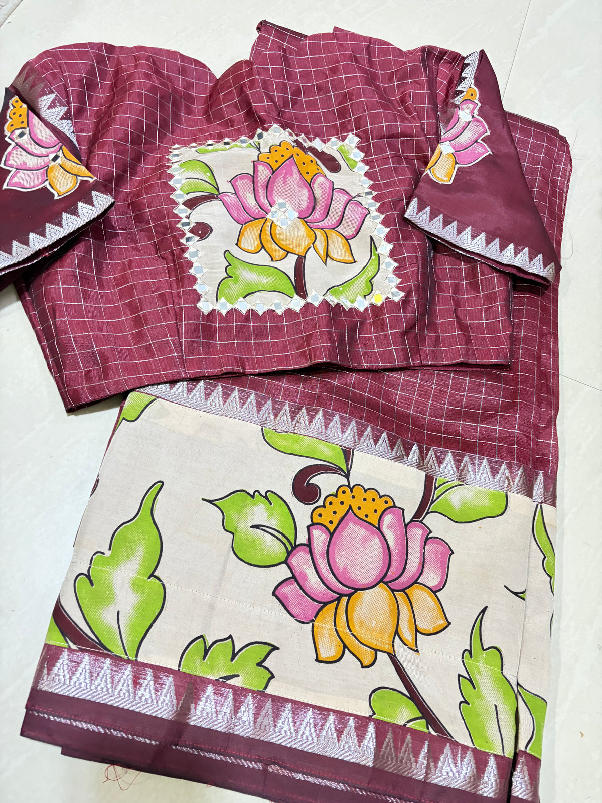 #magalgirisaree #kalamkaridesign #patternblouse
