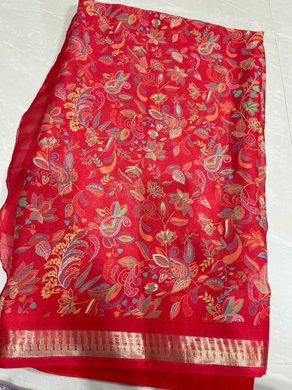 #georgettesaree #redcoloursaree #blouse pattern