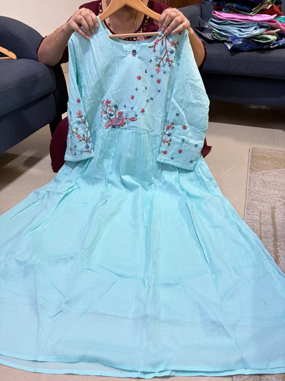 #pure cotton frock with lining one piece