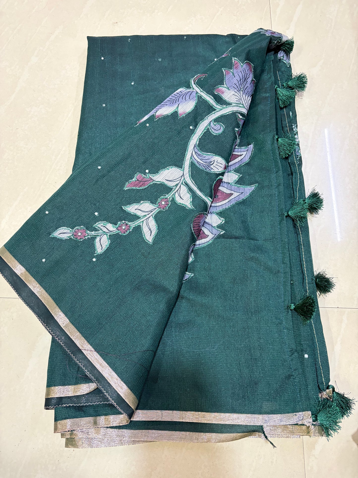 Kottasare mirror all over saree with kalamkari pallu # designerblouse