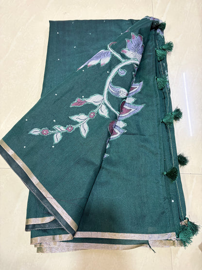 Kottasare mirror all over saree with kalamkari pallu # designerblouse