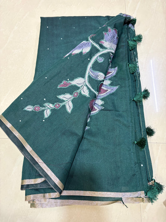 Kottasare mirror all over saree with kalamkari pallu # designerblouse